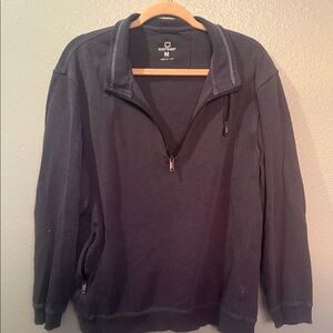 Scottevest Men's Navy Zip-Up Quarter Pullover Sweater